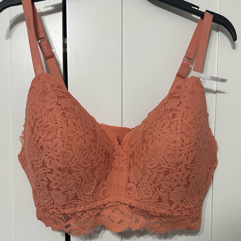 Lace Bralette in Coral